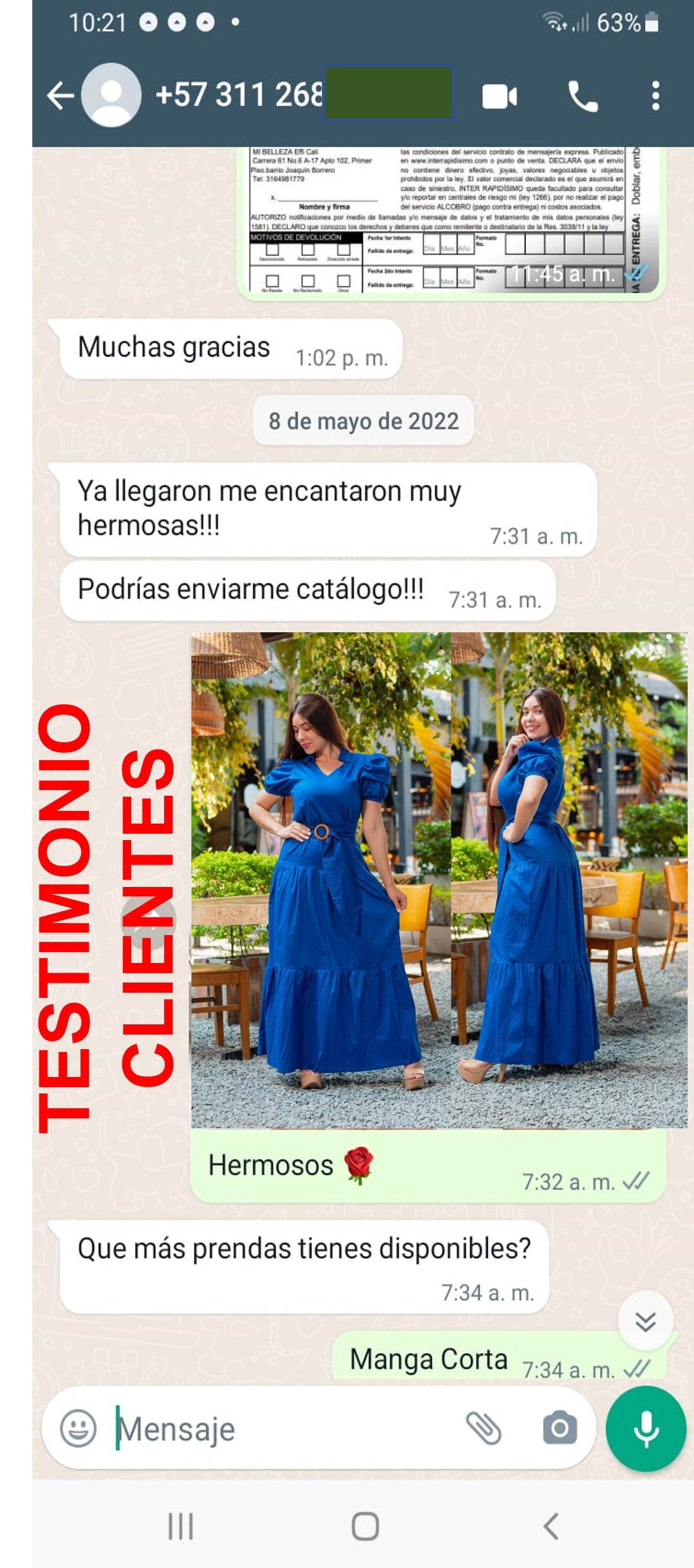 Vestido SUAVE Algodón Largo
