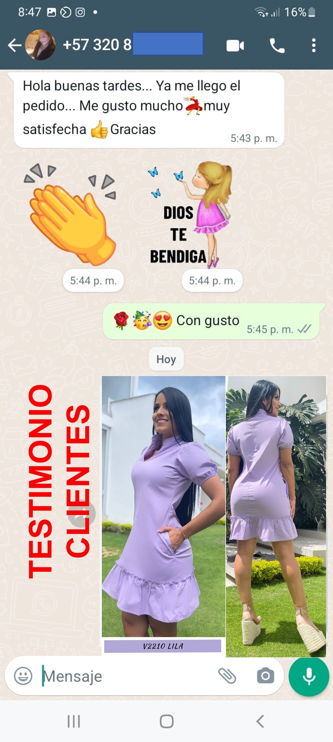 Vestido SUAVE y LINDO Algodon