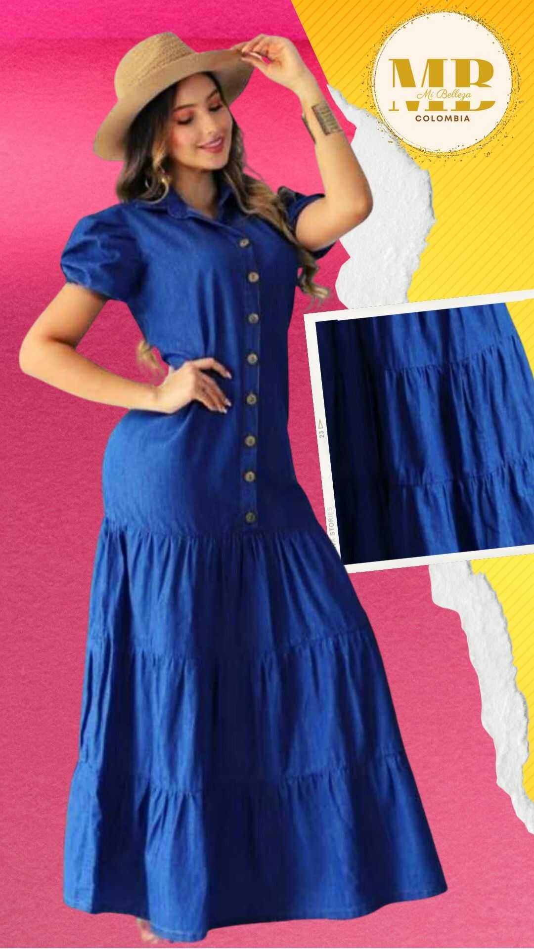 Vestido Largo en ALGODON-SUAVE-Ref 1053