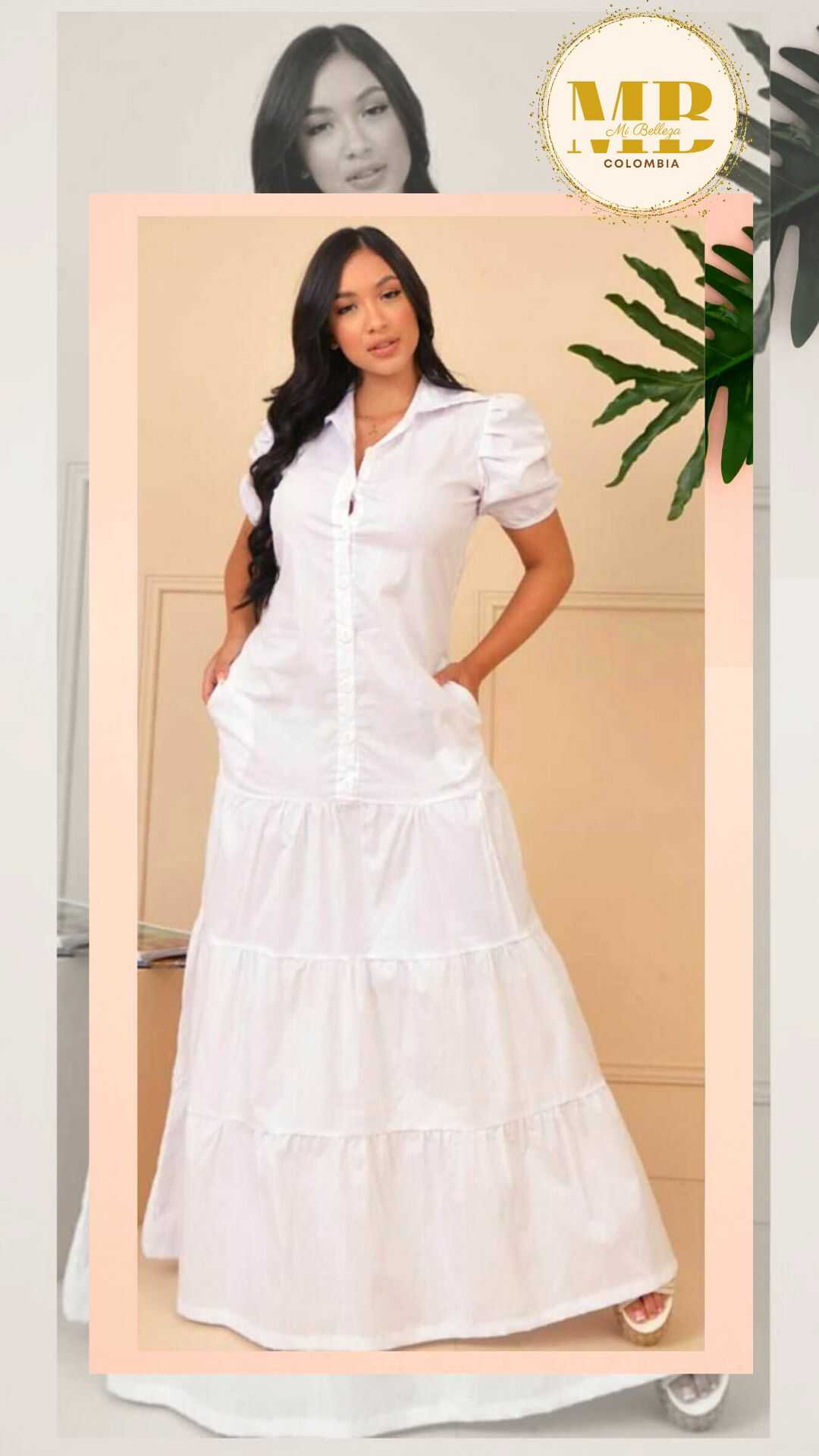 Vestido Largo en ALGODON-SUAVE-Ref 1053