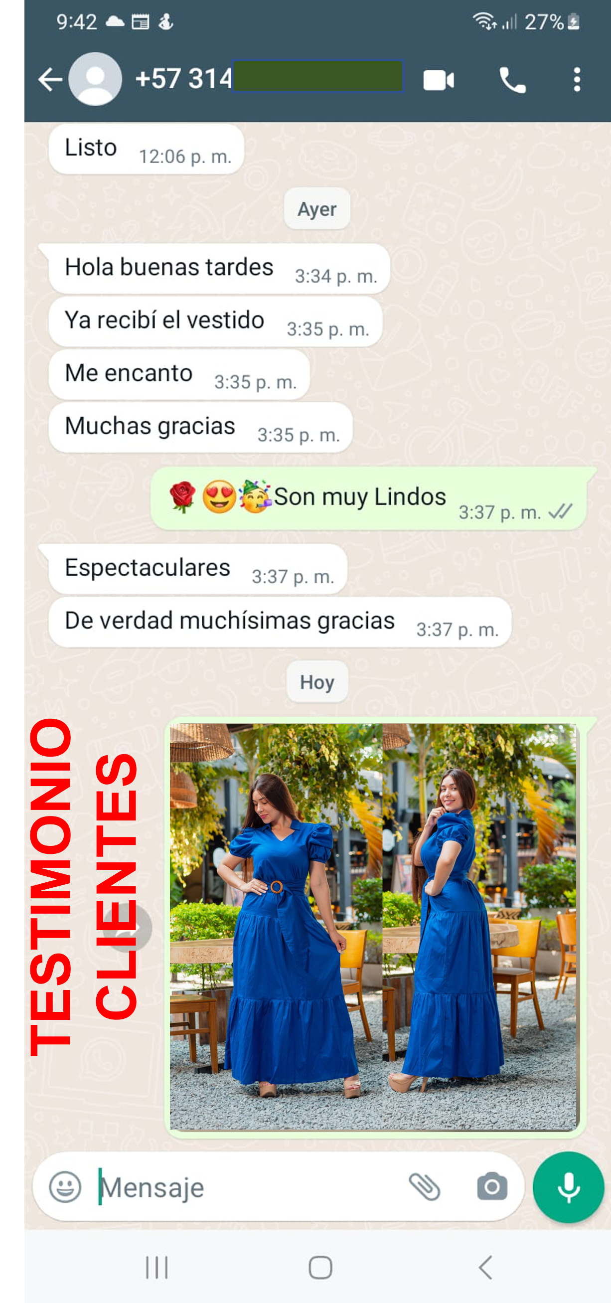 Vestido SUAVE Algodón Largo